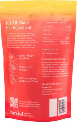 Show full view: Barkful Turkey Tender Human Grade Adult Dehydrated Dog Treats, 4-oz bag slide 3 of 5