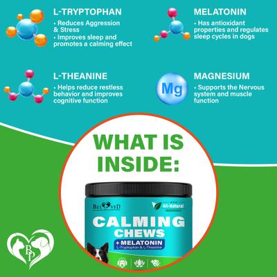 Show full view: Beloved Pets Melatonin Bacon Flavored Chews Calming Supplement for Dogs, 10-oz bag slide 4 of 8