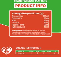 Beloved Pets Glucosamine Bacon Flavored Chews Hip & Joint Support Supplement for Dogs, 10-oz bag slide 2 of 7