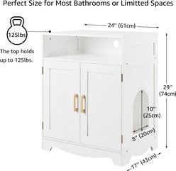 Unipaws Enclosed Cat Litter Box, White slide 2 of 7