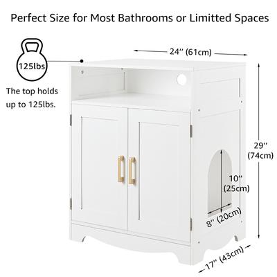 Show full view: Unipaws Enclosed Cat Litter Box, White slide 4 of 8