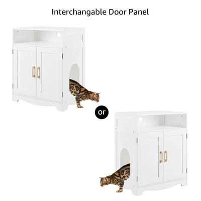 Show full view: Unipaws Enclosed Cat Litter Box, White slide 6 of 8