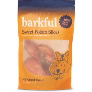 Barkful Sweet Potato Slices Human Grade Adult Dehydrated Dog Treats, 4-oz bag