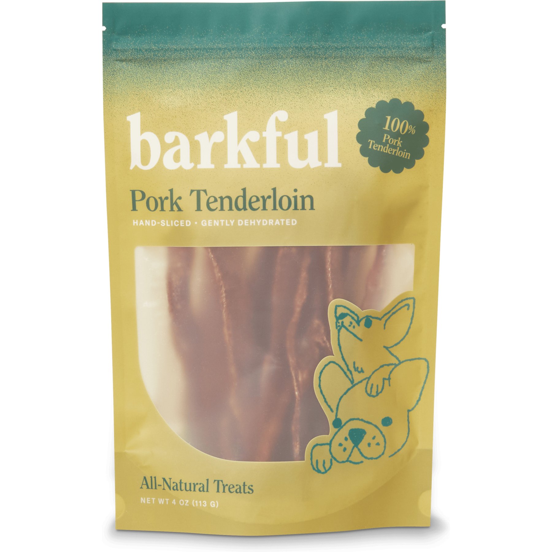 Barkful Pork Tenderloin Human Grade Adult Dehydrated Dog Treats, 4-oz bag