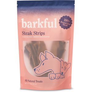 Barkful Steak Strips Human Grade Adult Dehydrated Dog Treats, 4-oz bag