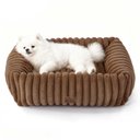 Bedsure ComfyFleece Orthopedic Bolster Dog Bed with Removable Cover, Copper Brown, Medium