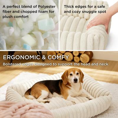 Bedsure Orthopedic Bolster Dog Bed with Removable Cover