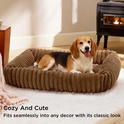 Bedsure Orthopedic Bolster Dog Bed with Removable Cover