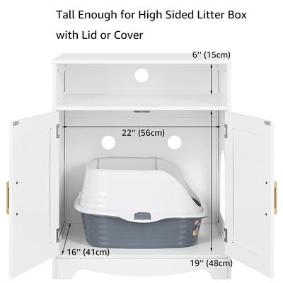 Show full view: Unipaws Enclosed Cat Litter Box, White slide 3 of 8