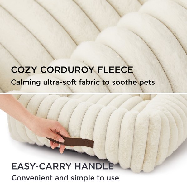 Show full view: Bedsure Orthopedic Bolster Dog Bed with Removable Cover, Cream, Medium slide 3 of 8