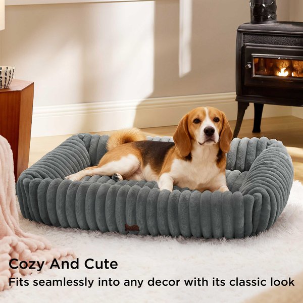 Show full view: Bedsure Orthopedic Bolster Dog Bed with Removable Cover, Warm Grey, Large slide 4 of 8