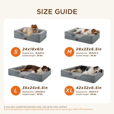 Show full view: Bedsure Orthopedic Bolster Dog Sofa Bed with Removable Cover, Self Warming-Grey, Small slide 6 of 11