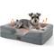 Show in main carousel: Bedsure Orthopedic Bolster Dog Sofa Bed with Removable Cover, Self Warming-Grey, Medium slide 1 of 11