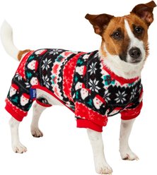 Frisco Santa Plaid Polar Fleece Dog & Cat PJs, Medium