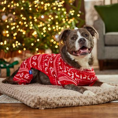 Show full view: Frisco Holiday Fair Isle Dog & Cat Cozy Polar Fleece PJs, DNU, XX-Large slide 5 of 8