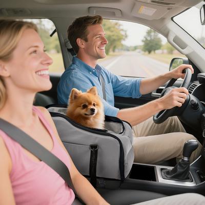 Show full view: Niubya Dog Car Booster Seat, Grey slide 4 of 10