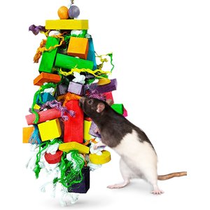 Vila Colorful Hanging Teeth Grinding Rat Guinea-Pig & Small Animal Wooden Chew Blocks, 16-in