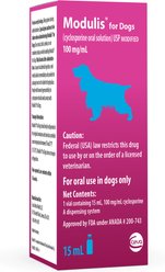 Modulis for Dogs (cyclosporine oral solution) USP MODIFIED 100mg/mL 15mL slide 2 of 6