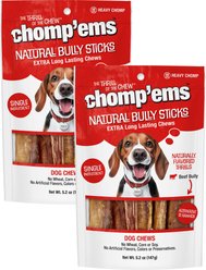 CChomp'ems Adult Meat & Beef Bully Sticks Dog Treats, 5.2-oz bag, bundle of 2