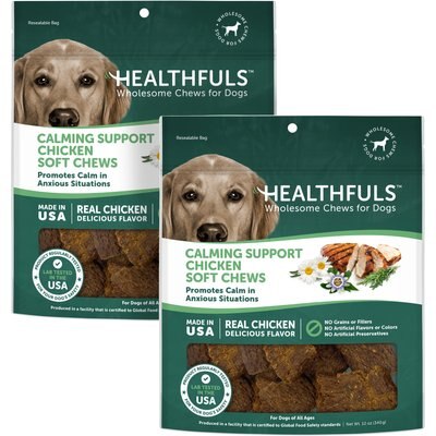 Healthfuls Healthfuls Calming Support Chicken Recipe Dog Treats, 12-oz bag, bundle of 2