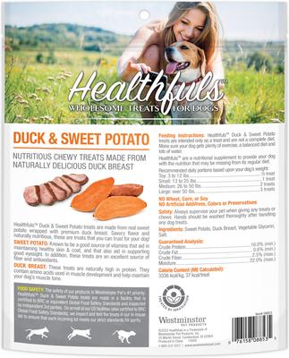 Show full view: Healthfuls Duck & Sweet Potato Jerky Dog Treats, 16-oz bag, bundle of 2 slide 3 of 4