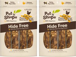 Pet 'n Shape Chik 'n Retriever Roll Peanut Butter Dog Treats, 4 count, bundle of 2