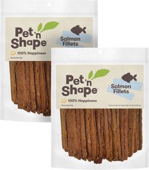 Pet 'n Shape Salmon Fillets Jerky Dog Treats, 16-oz bag, bundle of 2