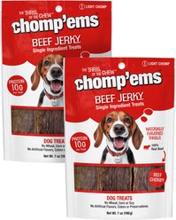 Chomp'ems Beef Jerky Dog Treats, 7-oz bag, bundle of 2