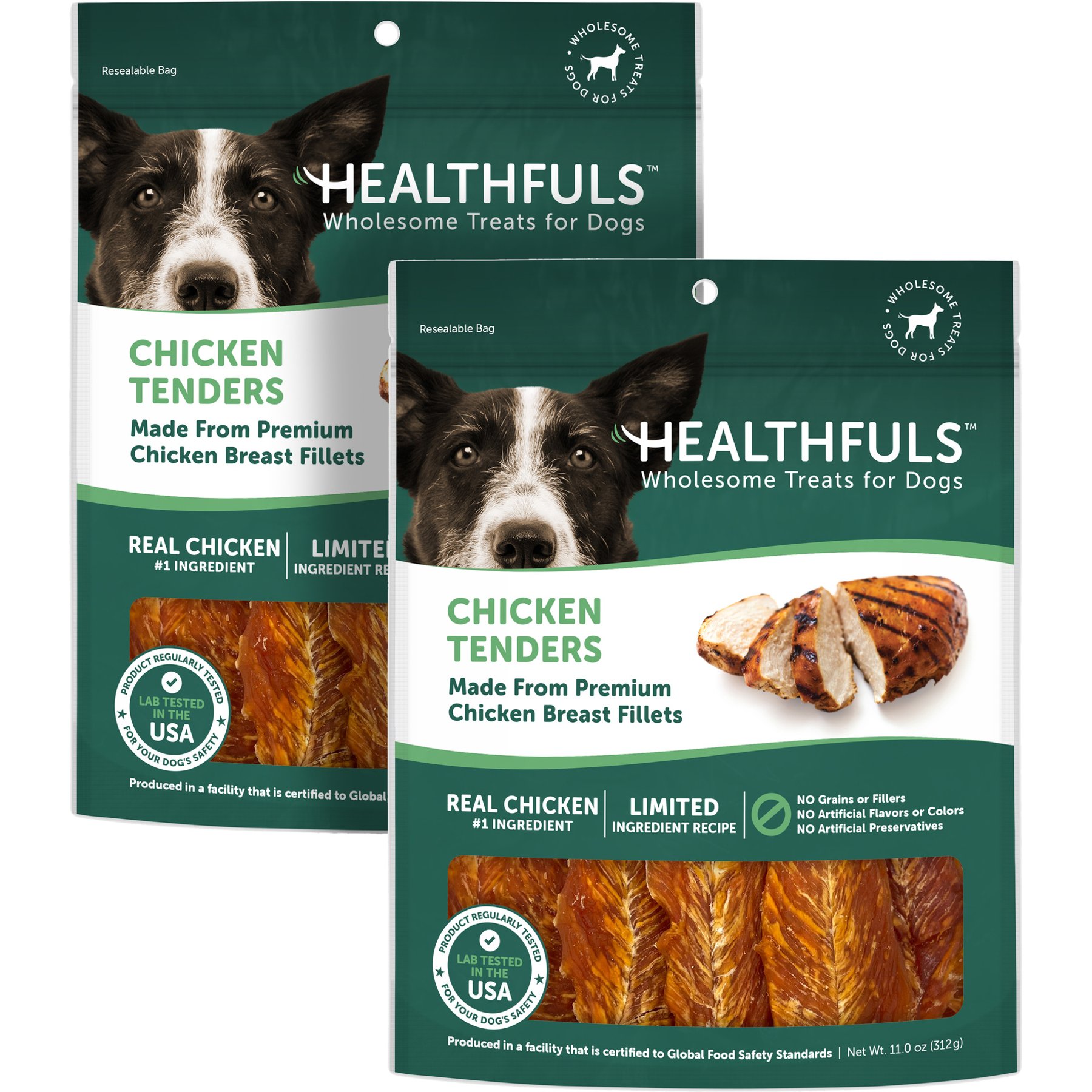Healthfuls Chicken Tenders Dog Treats, 11-oz bag, bundle of 2