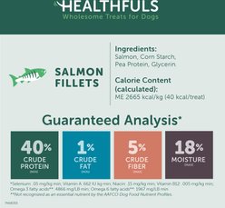 Healthfuls Salmon Fillets Dog Treats, 3.5-oz bag, bundle of 2 slide 2 of 7