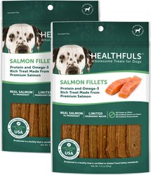 Healthfuls Salmon Fillets Dog Treats, 3.5-oz bag, bundle of 2
