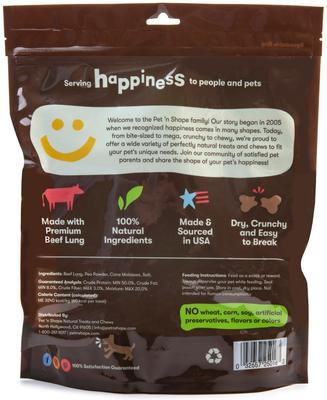 Show full view: Pet 'n Shape American Patties Premium Beef Lung Dog Treats, 16-oz bag, bundle of 2 slide 3 of 8