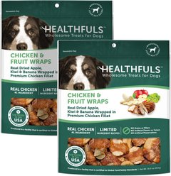 Healthfuls Chicken & Fruit Wraps Dehydrated Dog Treats, 16-oz bag, bundle of 2 slide 1 of 2