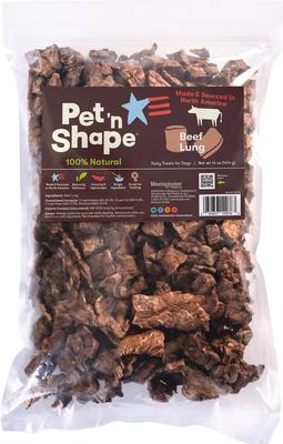 Show full view: Pet 'n Shape USA All-Natural Grain-Free Chewz Beef Lungs Dog Treats, 1-lb bag, bundle of 2 slide 4 of 9