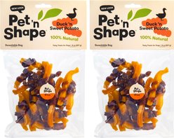 Pet 'n Shape Grain-Free Duck 'n Sweet Potato Dog Treats, 8-oz bag, bundle of 2