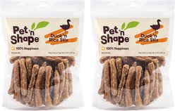 Pet 'n Shape Duck 'n Rice Stix Dog Treats, 16-oz bag, bundle of 2