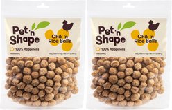 Pet 'n Shape Chik 'n Rice Balls Dog Treats, 1-lb bag, bundle of 2