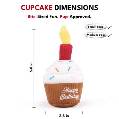 Show full view: CHEWFFON Cupcake Hide & Seek Squeaky Dog Toy, Brown slide 3 of 7