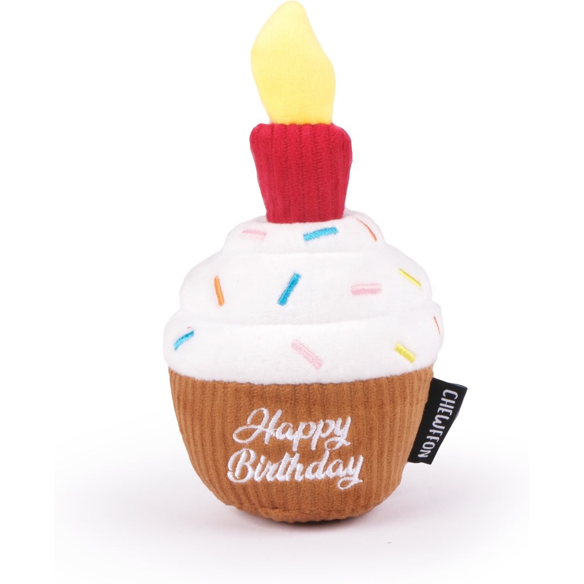 CHEWFFON Cupcake Hide & Seek Squeaky Dog Toy, Brown