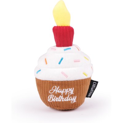 CHEWFFON CHEWFFON Cupcake Hide & Seek Squeaky Dog Toy, Brown