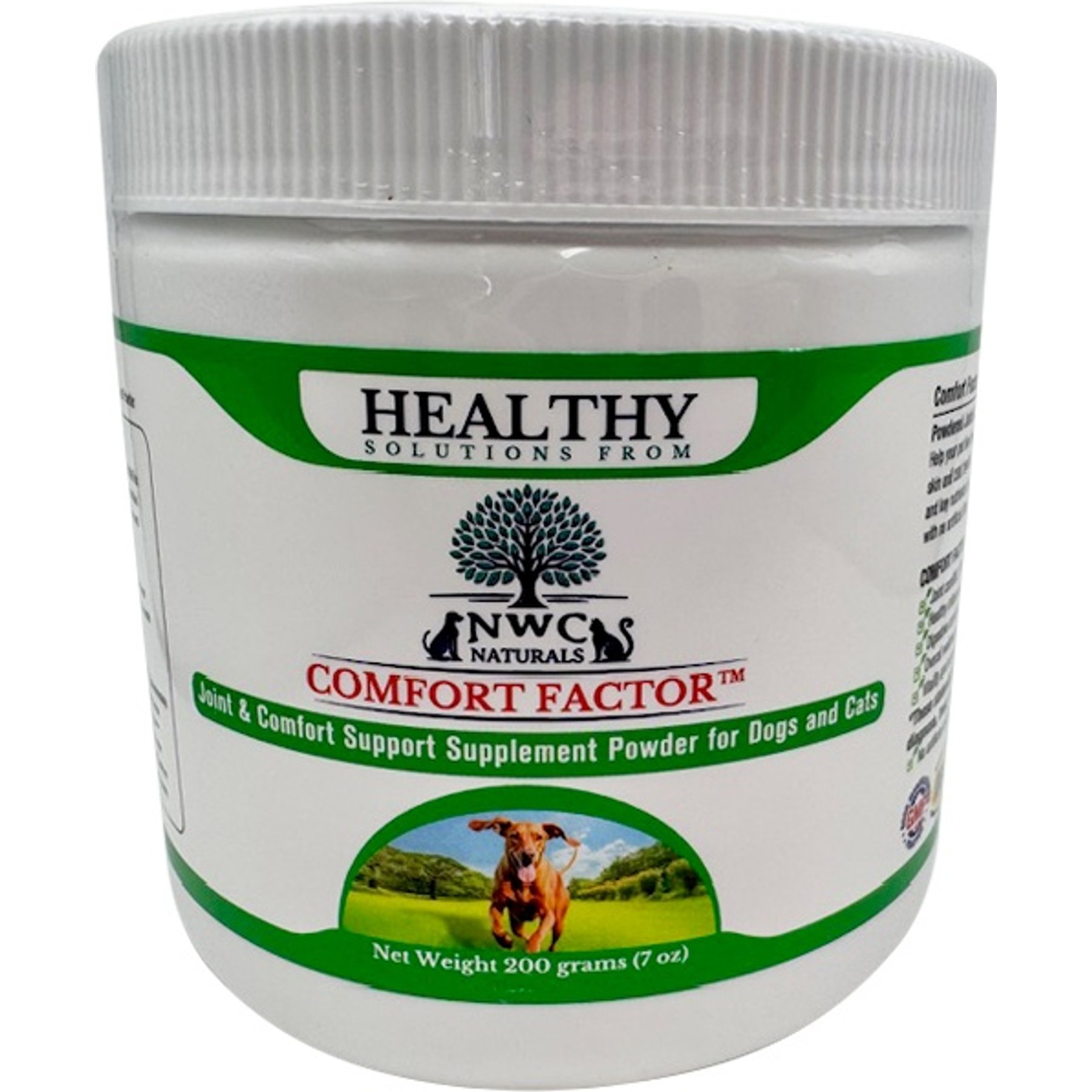 NWC Naturals Comfort Factor Dog & Cat Supplement, 7.05-oz bottle, 200-grams