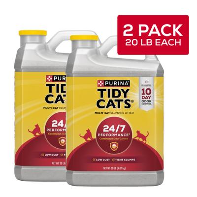 Show full view: Tidy Cats 24/7 Performance Odor Control Scented Clumping Cat Litter, 20-lb jug, case of 2 slide 3 of 14
