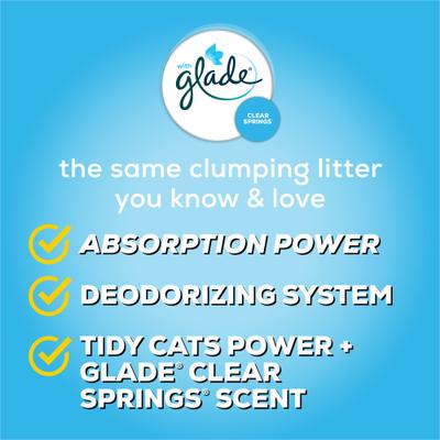 Show full view: Tidy Cats Glade Clear Springs Scented Clumping Cat Litter, 34-lb bag pail refill slide 7 of 13