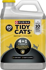 Tidy Cats 4-in-1 Scented Clumping Clay Cat Litter, 20-lb jug, case of 2