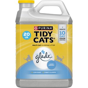 Tidy Cats Glade Clear Springs Scented Clumping Cat Litter, 20-lb jug, case of 2