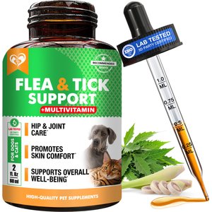 Beloved Pets Oral Flea & Tick Support Multivitamin Supplement for Dogs & Cats, 60-ml bottle