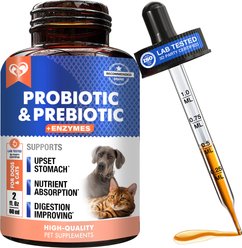 Beloved Pets Probiotics & Prebiotics with Enzymes Liquid Supplement for Digestive Support in Dogs & Cats, 2-fl oz bottle