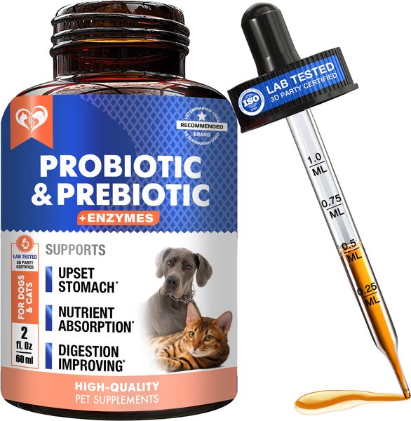 Show full view: Beloved Pets Probiotics & Prebiotics with Enzymes Liquid Supplement for Digestive Support in Dogs & Cats, 2-fl oz bottle slide 1 of 8