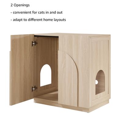Show full view: Unipaws High Type Cat Litter Box Enclosure, Arched Wood slide 5 of 7