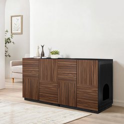 Unipaws High Type Cat Litter Box Enclosure, Square Walnut slide 2 of 8